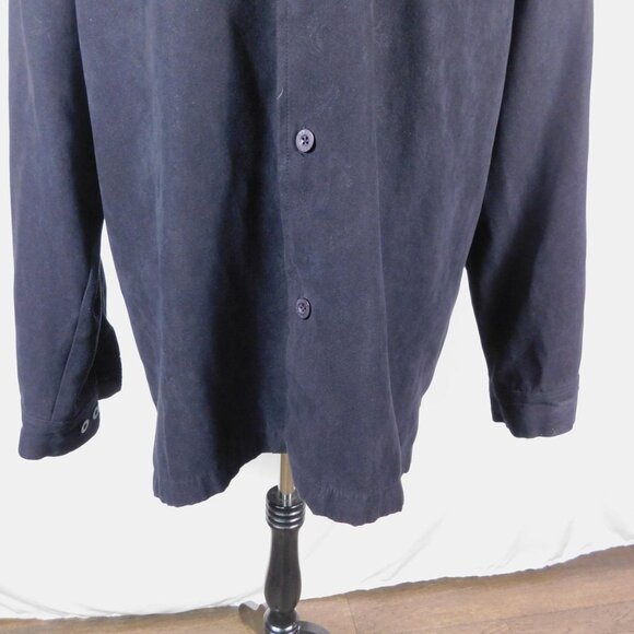 Bazzi Black Suede-Like Shirt XL - Mens Long Sleeve - Excellent - Picture 4 of 11
